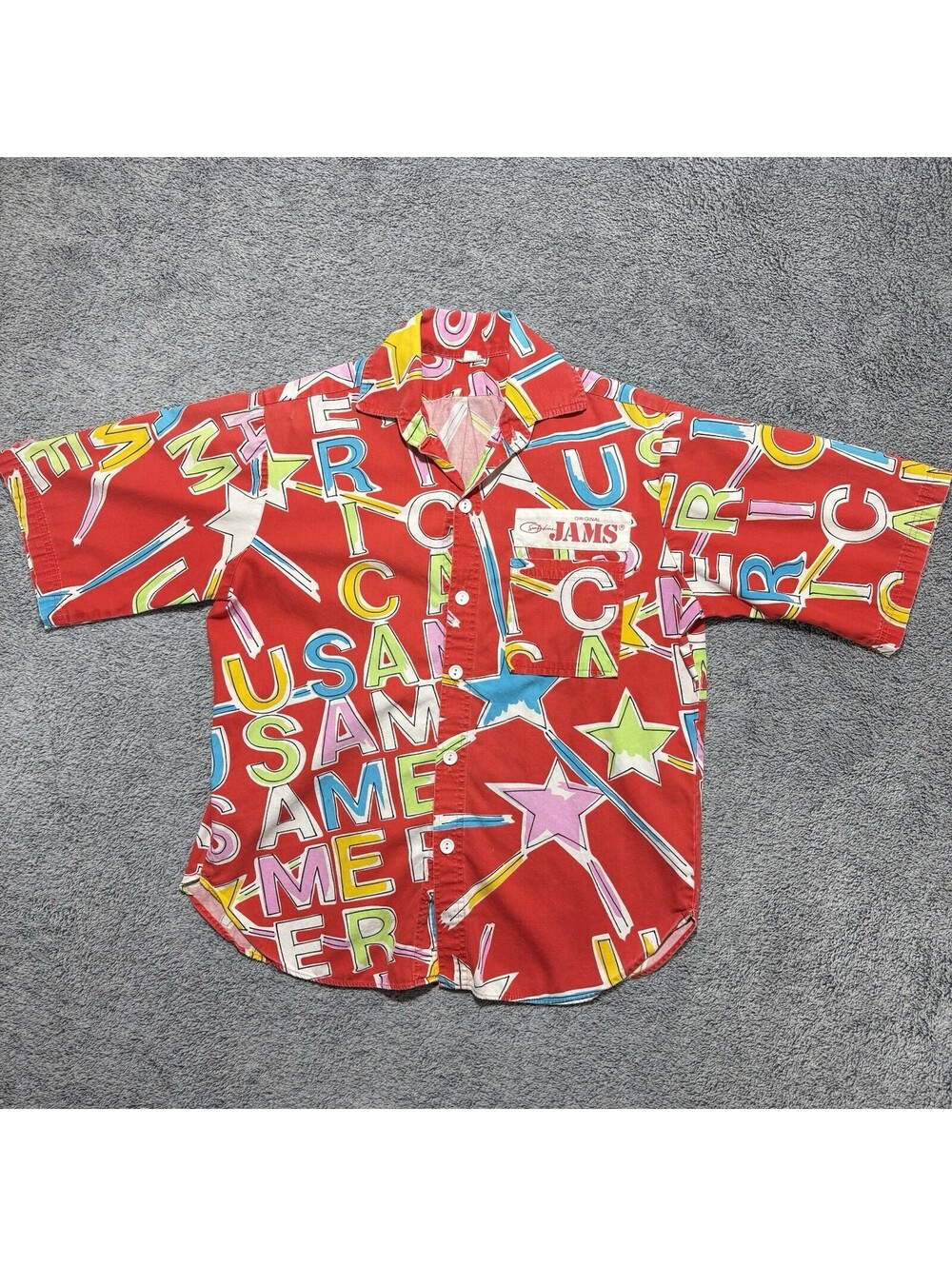80s Vintage ORIGINAL JAMS Surf Line Button Shirt Beach Hawaiian USA Men’s Small
